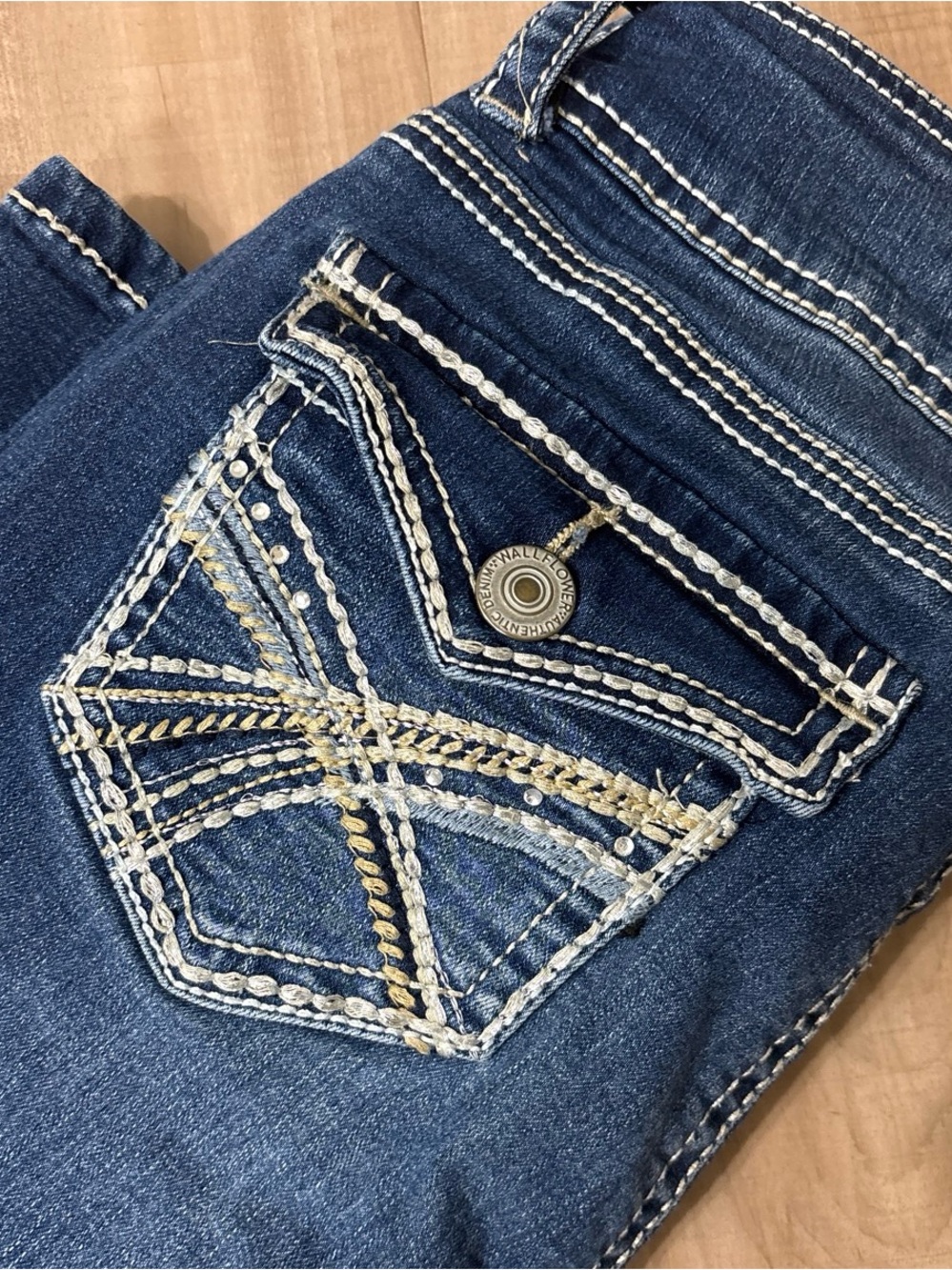 Y2K Wallflower low rise blue bootcut jeans